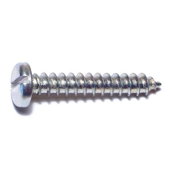 Midwest Fastener Sheet Metal Screw, #14 x 1-1/2 in, Zinc Plated Steel Pan Head Slotted Drive, 14 PK 62348 - main